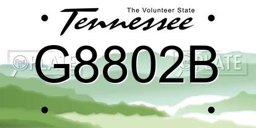 G8802B Tennessee License Plate