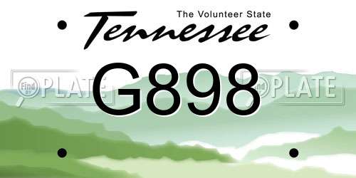G898 Tennessee License Plate