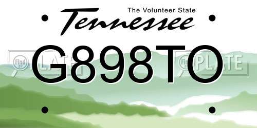G898TO Tennessee License Plate