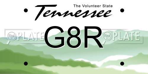 G8R Tennessee License Plate
