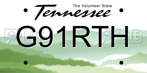 G91RTH Tennessee License Plate