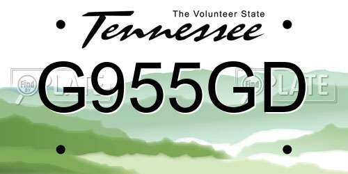 G955GD Tennessee License Plate