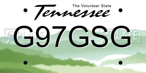 G97GSG Tennessee License Plate