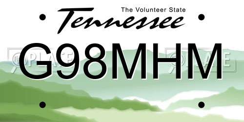 G98MHM Tennessee License Plate