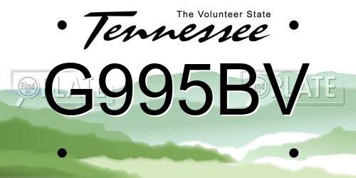 G995BV Tennessee License Plate
