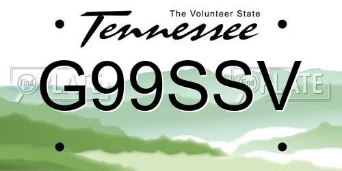 G99SSV Tennessee License Plate