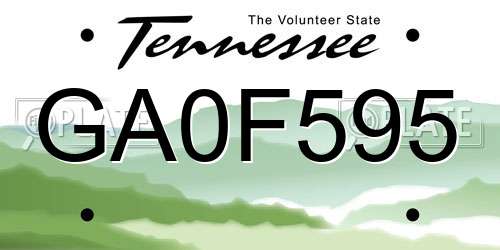 GA0F595 Tennessee License Plate