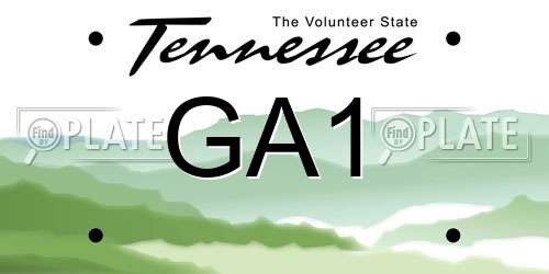 GA1 Tennessee License Plate