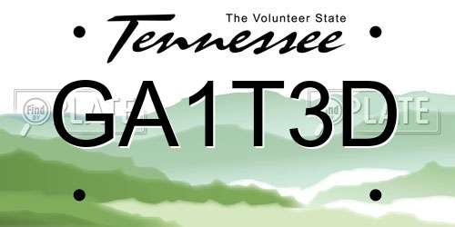 GA1T3D Tennessee License Plate
