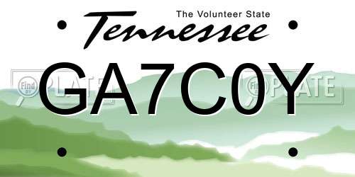 GA7C0Y Tennessee License Plate