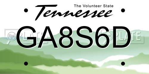 GA8S6D Tennessee License Plate