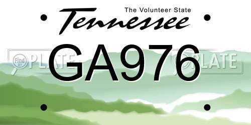 GA976 Tennessee License Plate