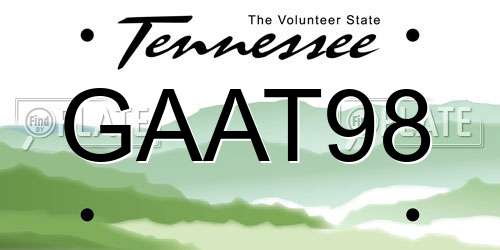 GAAT98 Tennessee License Plate