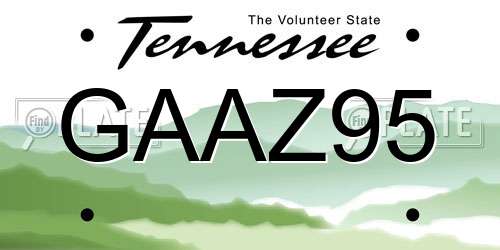 GAAZ95 Tennessee License Plate