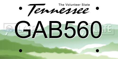 GAB560 Tennessee License Plate