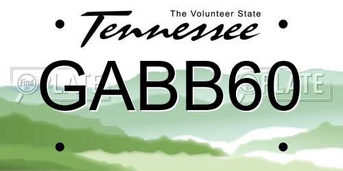 GABB60 Tennessee License Plate