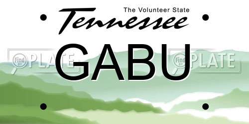 GABU Tennessee License Plate