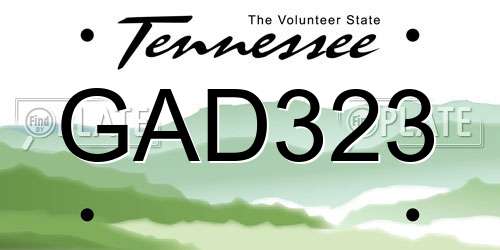 GAD323 Tennessee License Plate