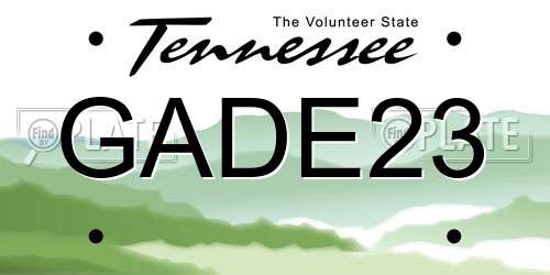 GADE23 Tennessee License Plate