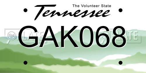 GAK068 Tennessee License Plate