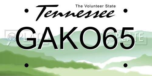 GAKO65 Tennessee License Plate