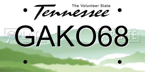 GAKO68 Tennessee License Plate