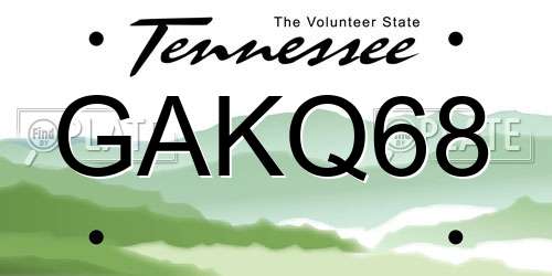 GAKQ68 Tennessee License Plate