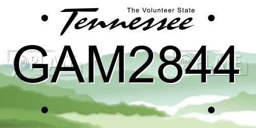 GAM2844 Tennessee License Plate
