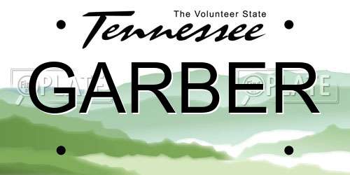 GARBER Tennessee License Plate
