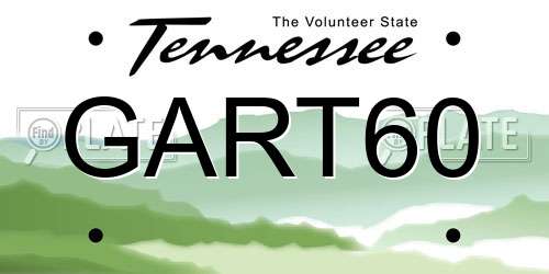 GART60 Tennessee License Plate