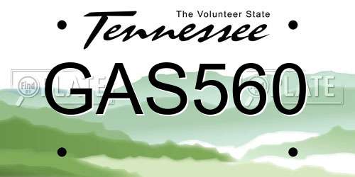 GAS560 Tennessee License Plate