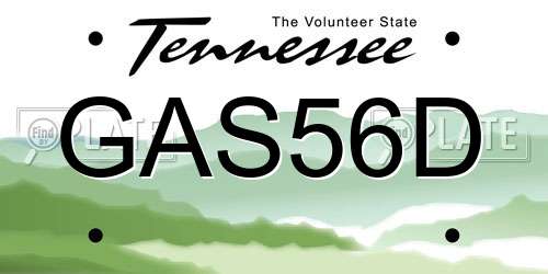 GAS56D Tennessee License Plate