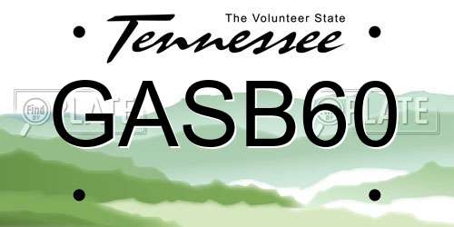 GASB60 Tennessee License Plate