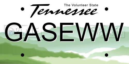 GASEWW Tennessee License Plate