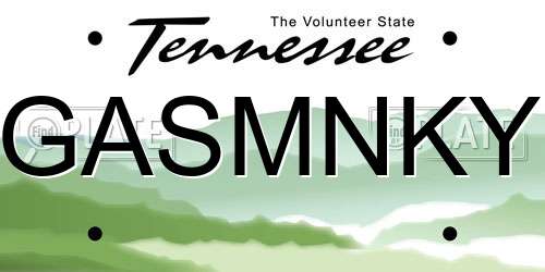 GASMNKY Tennessee License Plate