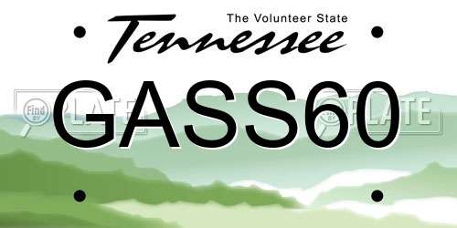 GASS60 Tennessee License Plate
