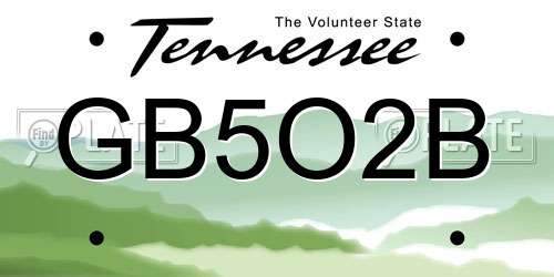 GB5O2B Tennessee License Plate
