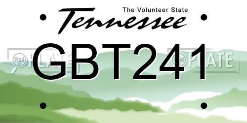GBT241 Tennessee License Plate