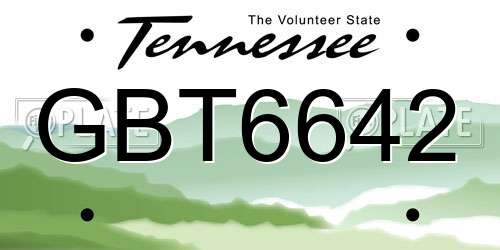 GBT6642 Tennessee License Plate