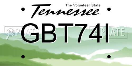GBT74I Tennessee License Plate