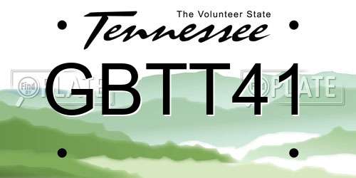 GBTT41 Tennessee License Plate