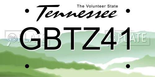 GBTZ41 Tennessee License Plate
