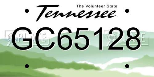 GC65128 Tennessee License Plate
