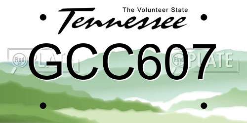 GCC607 Tennessee License Plate