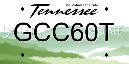 GCC60T Tennessee License Plate