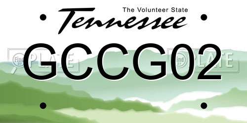 GCCG02 Tennessee License Plate