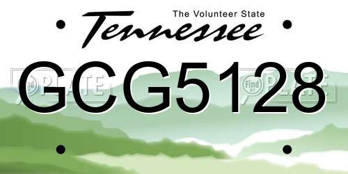 GCG5128 Tennessee License Plate