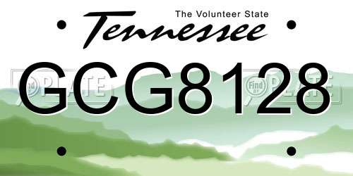 GCG8128 Tennessee License Plate