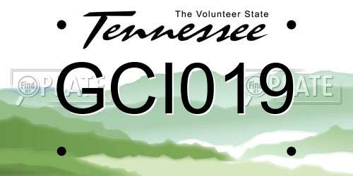 GCI019 Tennessee License Plate