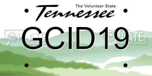 GCID19 Tennessee License Plate